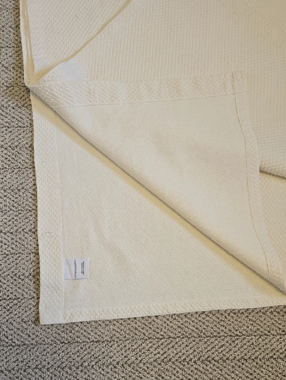 Restoration Hardware IVORY Diamond Matelassé Shower Curtain